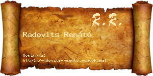 Radovits Renátó névjegykártya